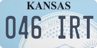 KS license plate 046IRT