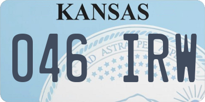 KS license plate 046IRW