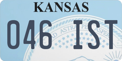 KS license plate 046IST