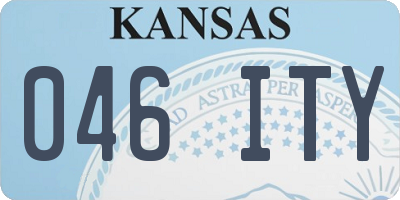KS license plate 046ITY