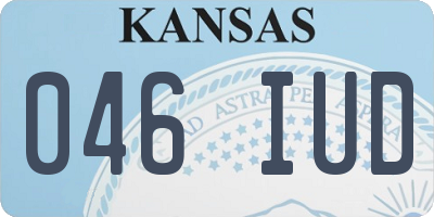 KS license plate 046IUD