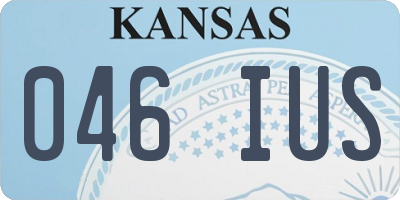 KS license plate 046IUS