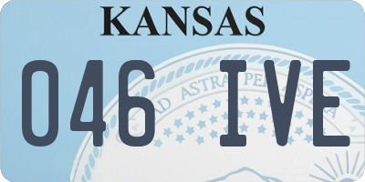 KS license plate 046IVE
