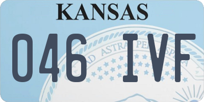 KS license plate 046IVF