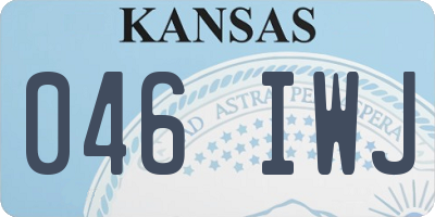 KS license plate 046IWJ