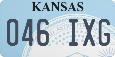 KS license plate 046IXG