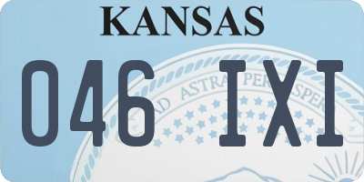 KS license plate 046IXI