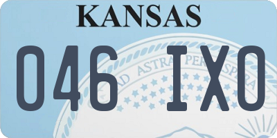 KS license plate 046IXO