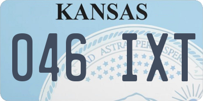 KS license plate 046IXT