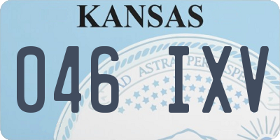 KS license plate 046IXV