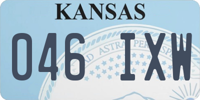 KS license plate 046IXW