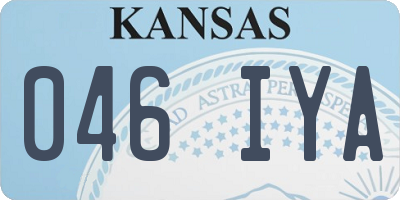 KS license plate 046IYA