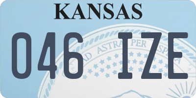 KS license plate 046IZE