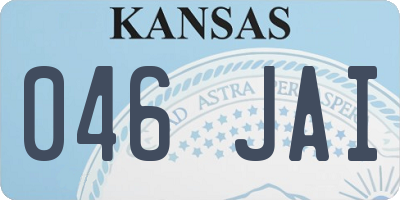 KS license plate 046JAI
