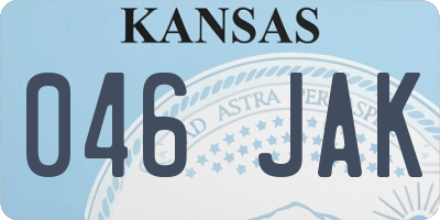 KS license plate 046JAK