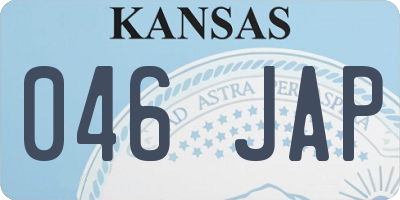 KS license plate 046JAP