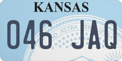 KS license plate 046JAQ