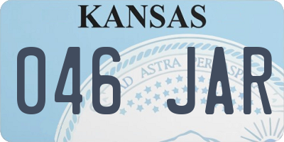 KS license plate 046JAR