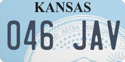 KS license plate 046JAV