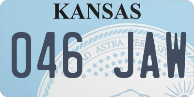 KS license plate 046JAW