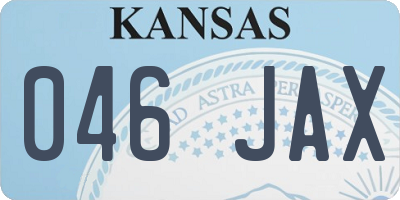 KS license plate 046JAX