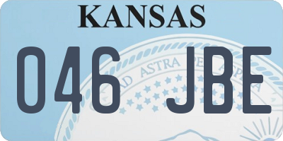 KS license plate 046JBE