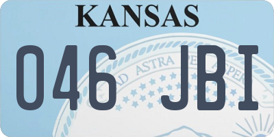 KS license plate 046JBI
