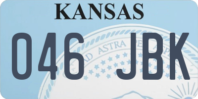 KS license plate 046JBK