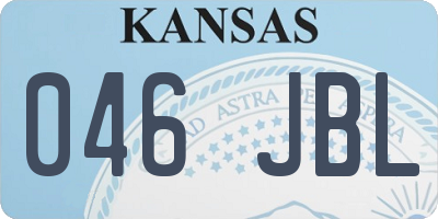 KS license plate 046JBL