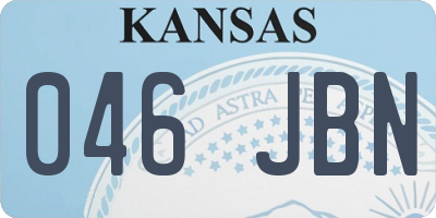 KS license plate 046JBN