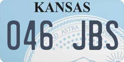 KS license plate 046JBS