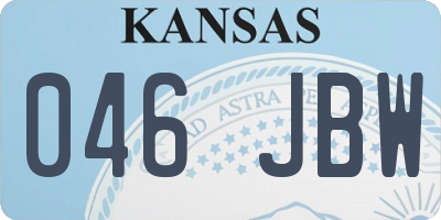 KS license plate 046JBW