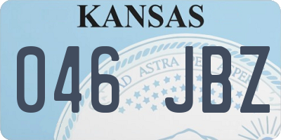 KS license plate 046JBZ