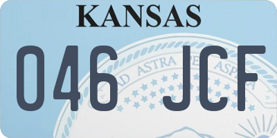 KS license plate 046JCF