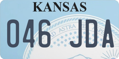 KS license plate 046JDA