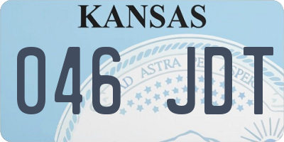 KS license plate 046JDT