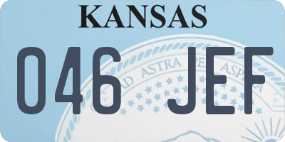 KS license plate 046JEF