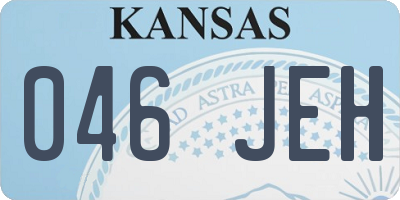 KS license plate 046JEH