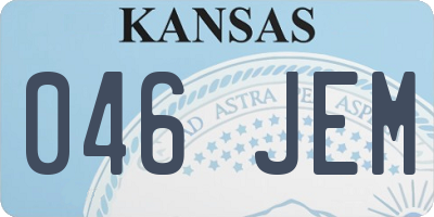 KS license plate 046JEM