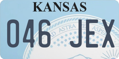 KS license plate 046JEX