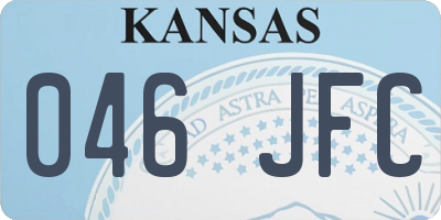 KS license plate 046JFC