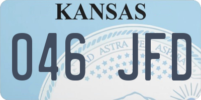 KS license plate 046JFD