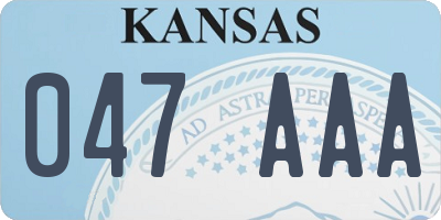 KS license plate 047AAA