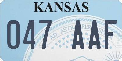 KS license plate 047AAF