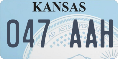 KS license plate 047AAH