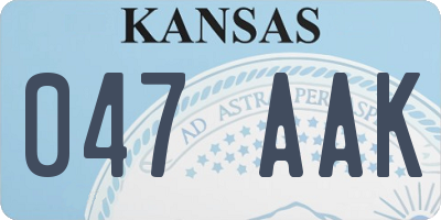 KS license plate 047AAK