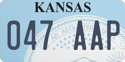 KS license plate 047AAP