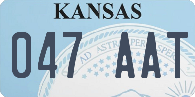 KS license plate 047AAT