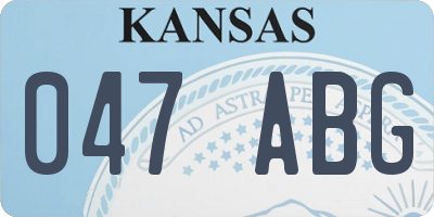 KS license plate 047ABG