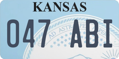 KS license plate 047ABI